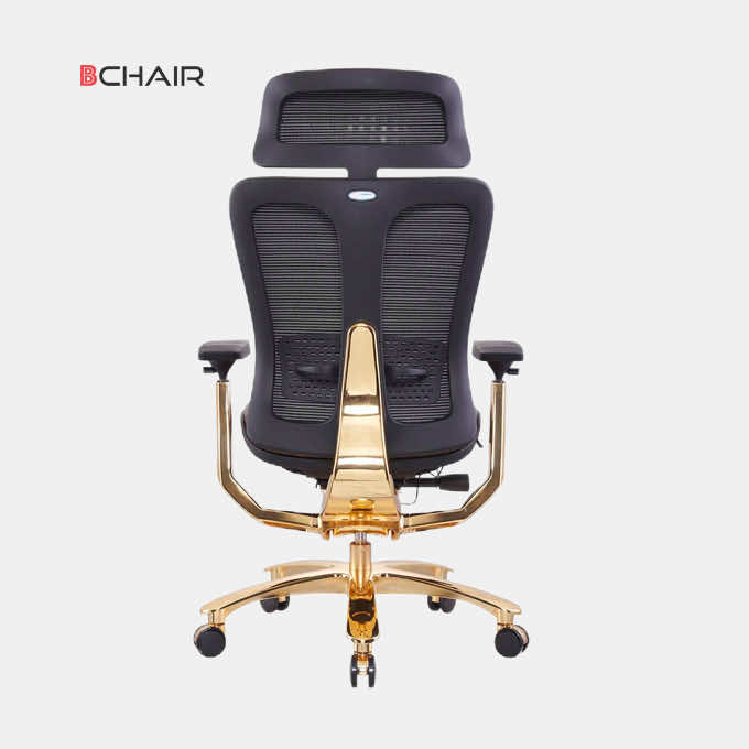 Ghế công thái học mạ vàng, bọc da Hermes B-901Gold 5 Ghế công thái học mạ vàng, bọc da Hermes B-901Gold - Ảnh 6