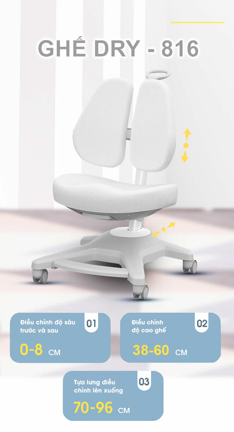 Ghế chống gù lưng cho học sinh DRY-816 13 ghe chong gu dry 816 anh2