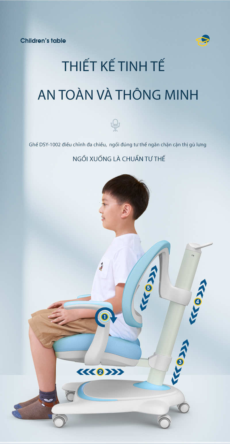 Ghế chống gù công thái học cho trẻ em DSY-1002 2 Ghế chống gù công thái học cho trẻ em DSY-1002 - Ảnh 2