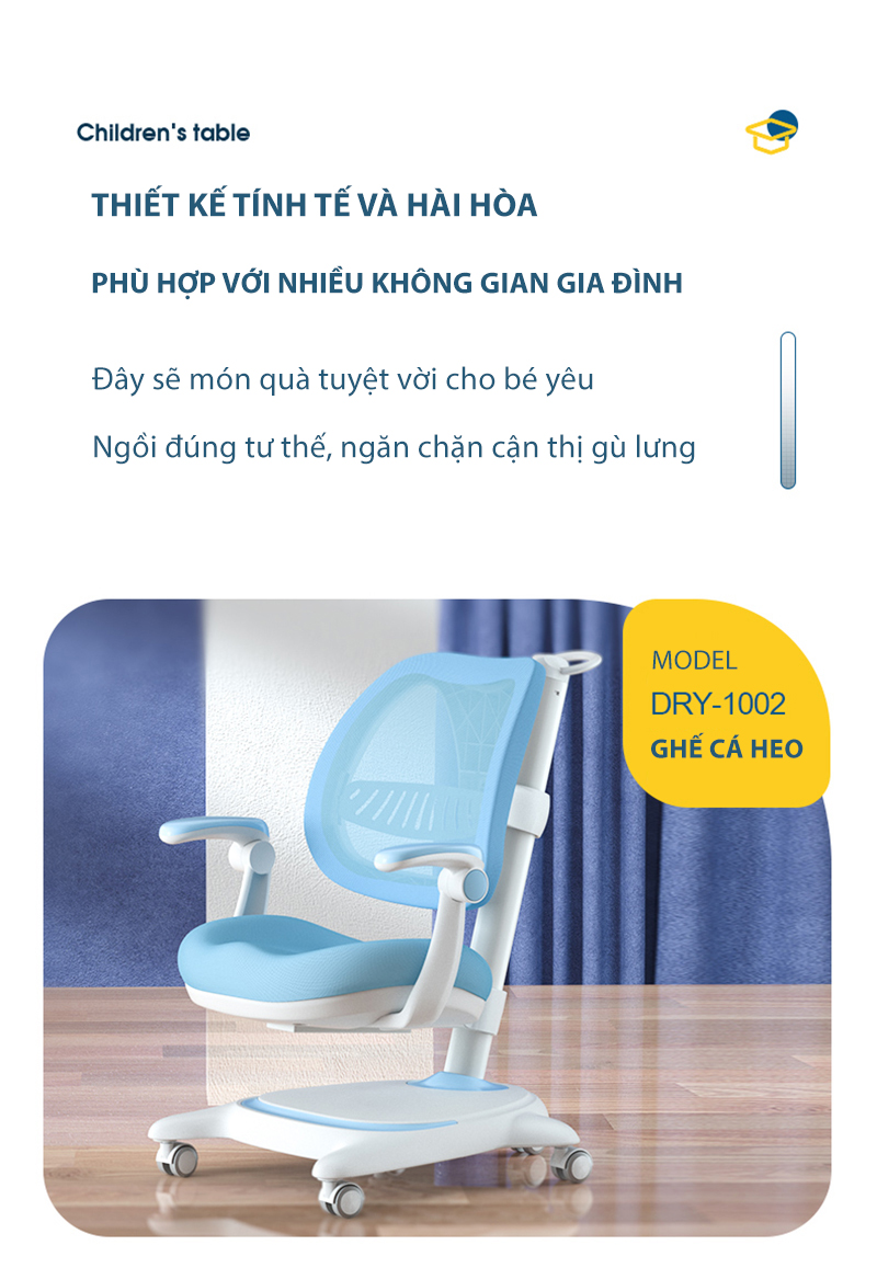 Ghế chống gù công thái học cho trẻ em DSY-1002 23 Ghe Hoc Sinh Chong Gu Dsy 1002 Anh 02