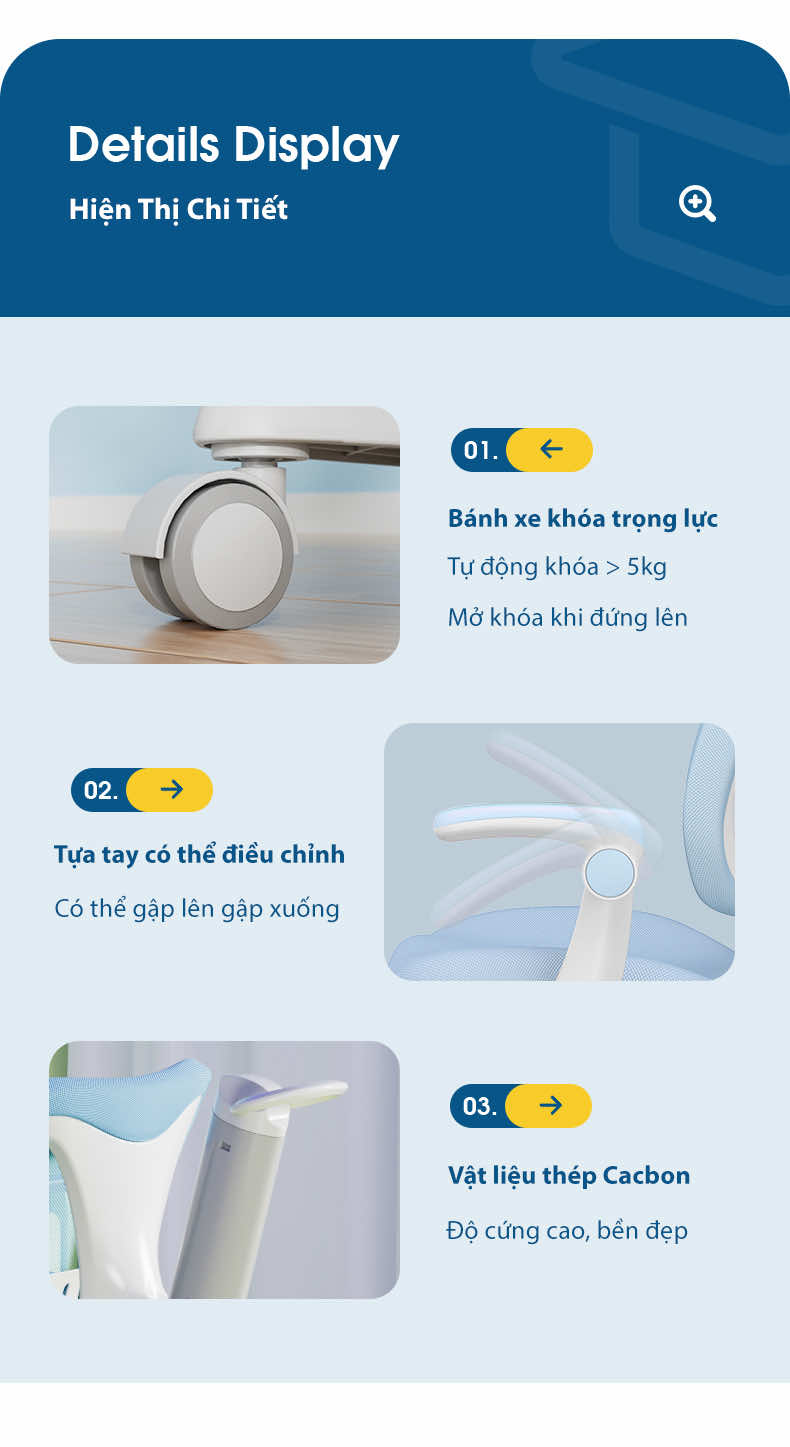 Ghế chống gù công thái học cho trẻ em DSY-1002 8 Ghế chống gù công thái học cho trẻ em DSY-1002 - Ảnh 8