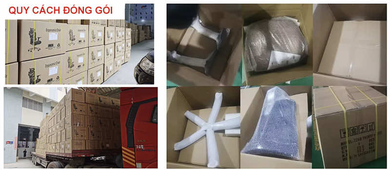 Quy cách đóng gói sản phẩm ghế công thái học Bchair