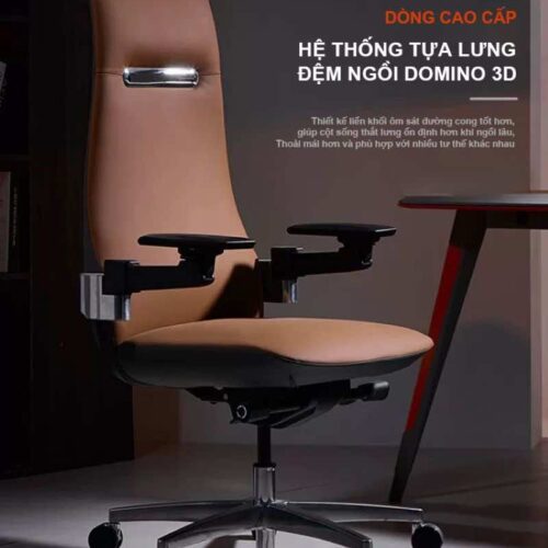 Alternative view of Ghế giám đốc công thái học nhập khẩu BW201J da bò Nappa