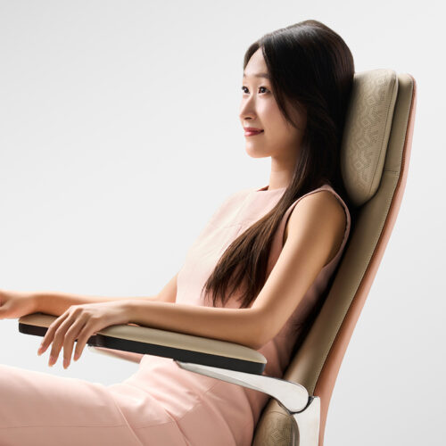 Alternative view of Ghế lãnh đạo da bò Nappa cao cấp BC-007F màu vàng be