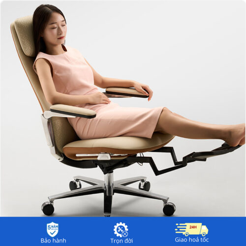 Ghế lãnh đạo da bò Nappa cao cấp BC-007F màu vàng be