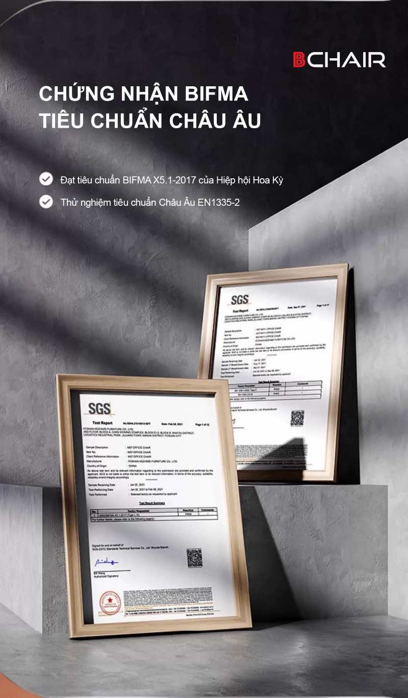 Chứng nhận BIFMA của hiệu hội Hoa Kỳ