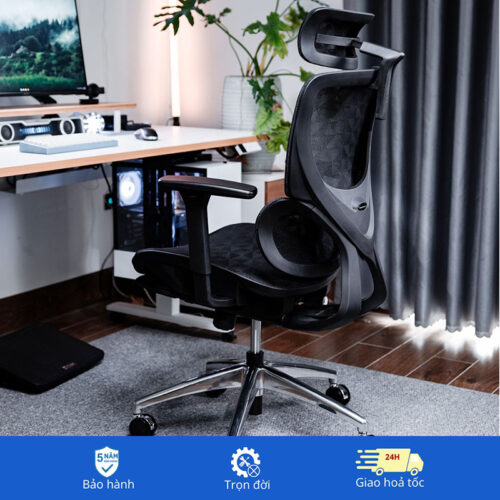 Ghế công thái học Ergonomic BC-102BV1 chân nhôm đúc nguyên khối