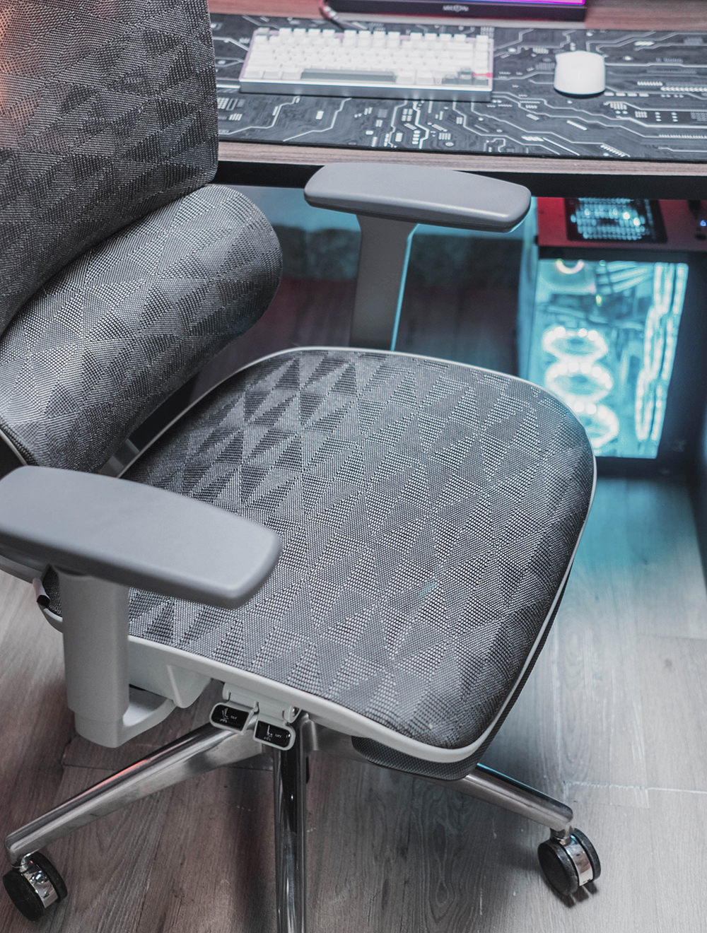 Ghế công thái học BC-102BV1 màu ghi chân nhôm đúc nguyên khối 8 STE00076 HDR