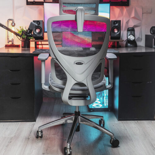 Ghế công thái học BC-102BV1 màu ghi chân nhôm đúc nguyên khối 11 anh1