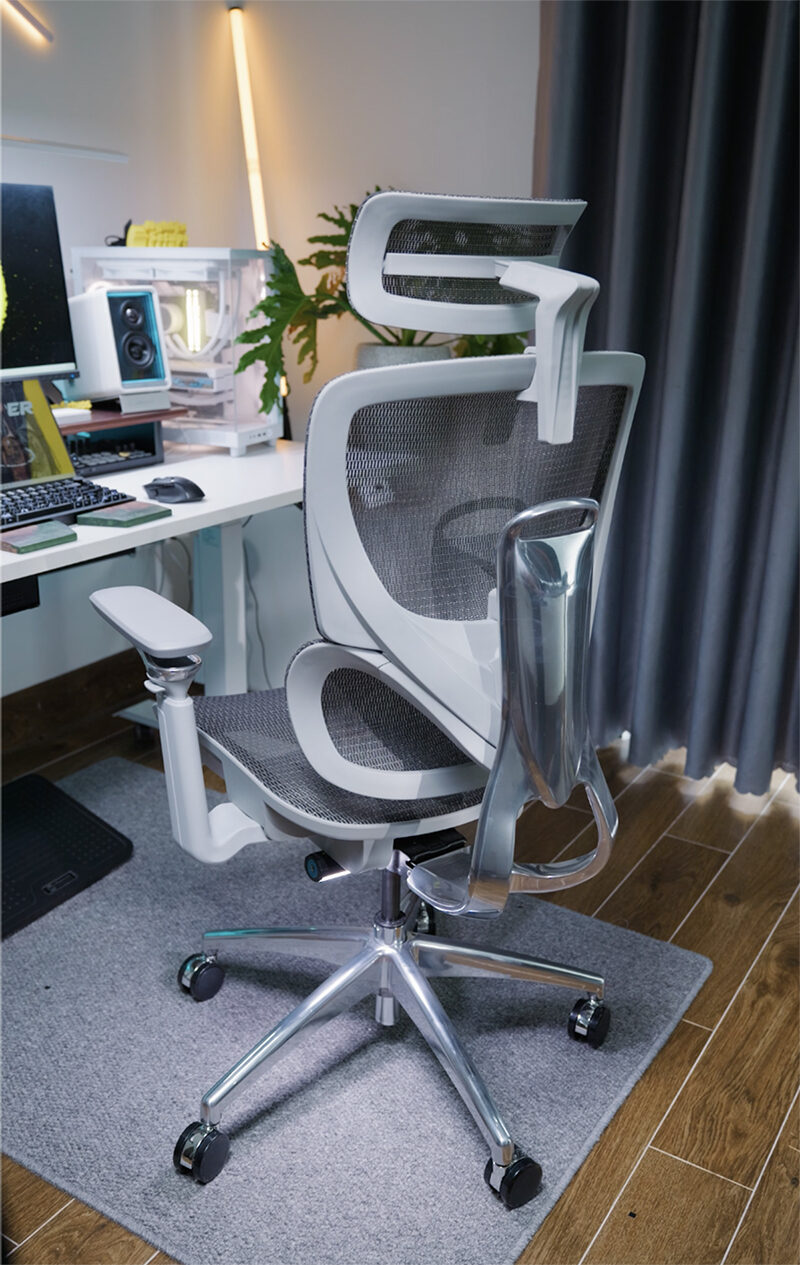 Hình ảnh ghế công thái học BC-1018V1 màu ghi chụp bởi Nghiện setups 02 2 1