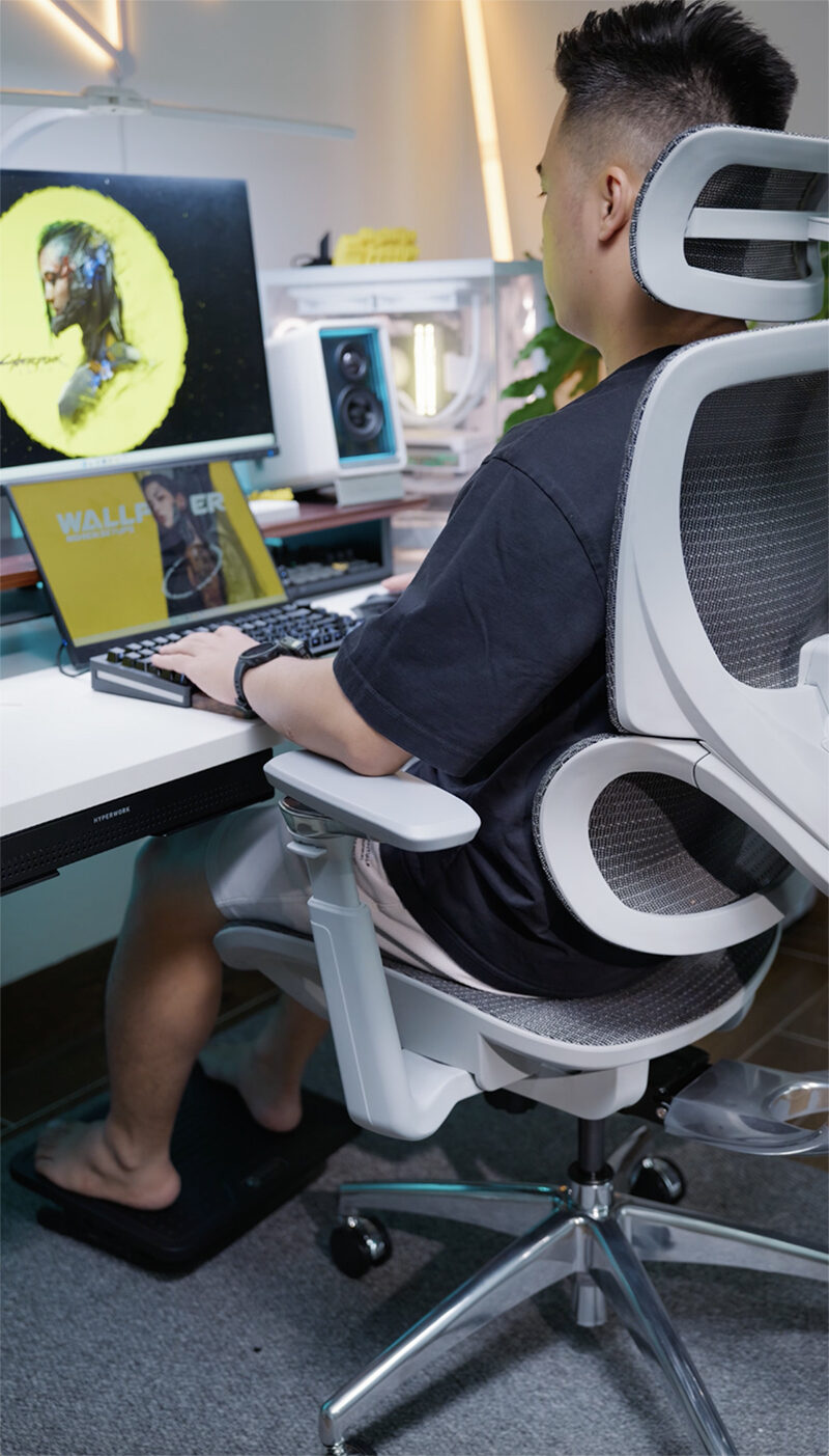 Hình ảnh ghế công thái học BC-1018V1 màu ghi chụp bởi Nghiện setups 03 3 1