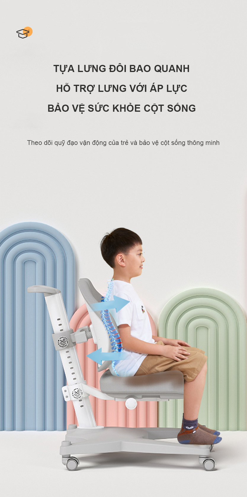 Ghế Chống Gù Trẻ Em DRY-618 22 Bộ Bàn Ghế Chống Gù YX 12001 Ghế DRY 618 Hình 14