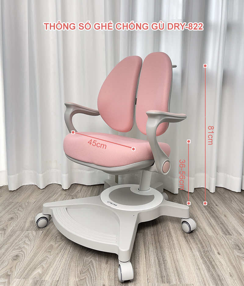 Kích thước ghế chống gù DRY-822