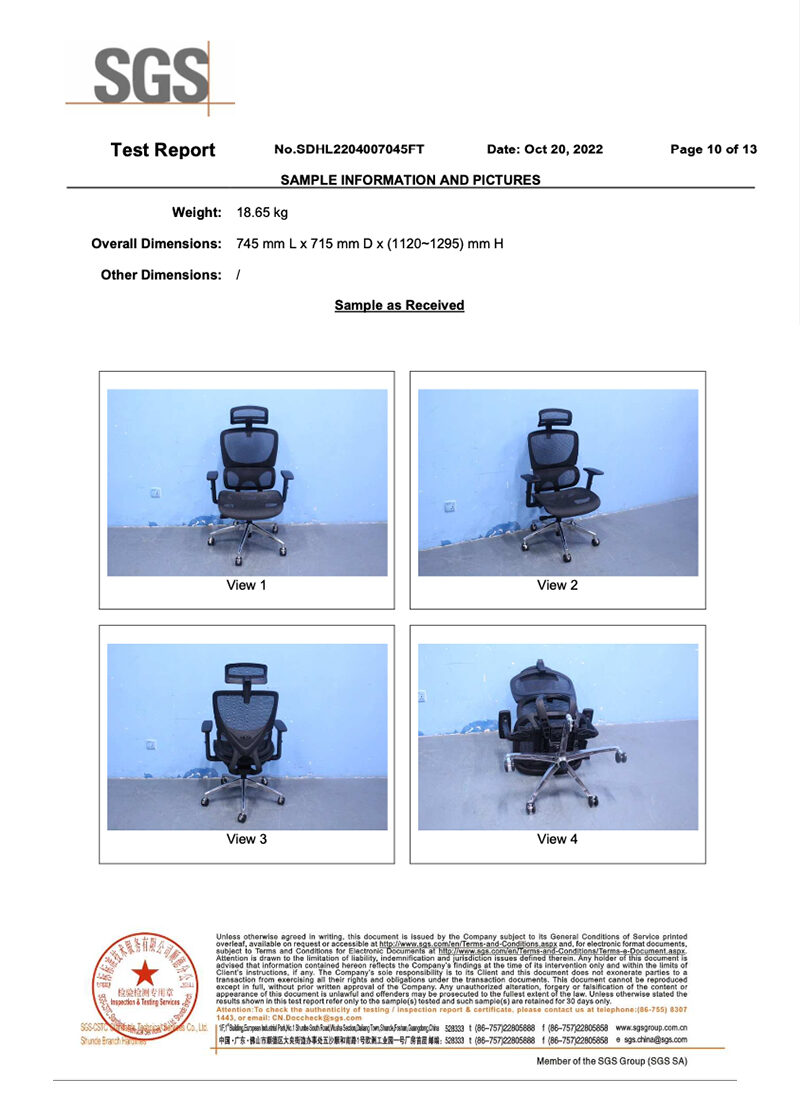 Giay chung nhan BIFMA ghe cong thai hoc B 102