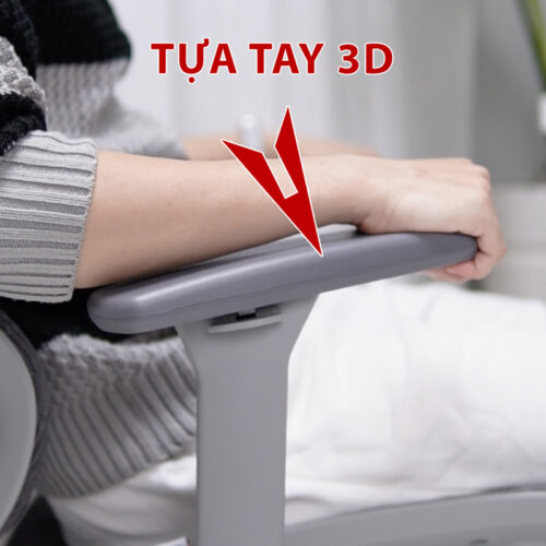 Ghế công thái học Ergonomic B-102A màu ghi chân kim loại mạ crom 19 a7