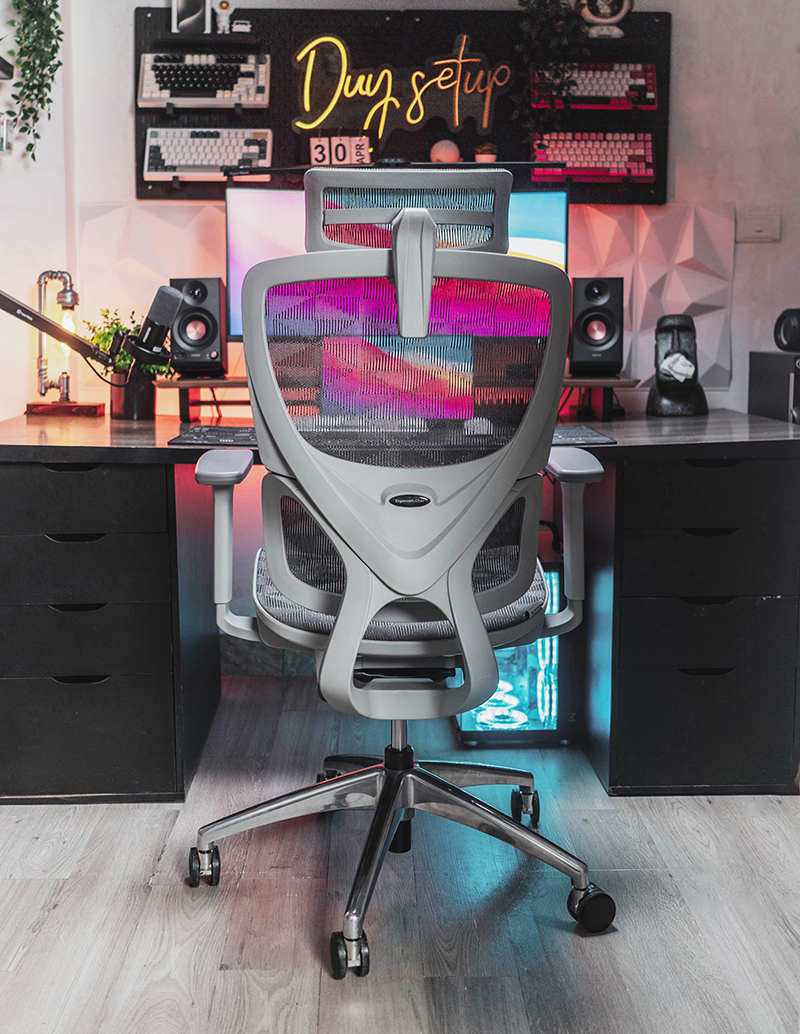 Ghế công thái học BC-102BV1 màu ghi chân nhôm đúc nguyên khối 30 Ảnh Lưng Ghế Công Thái Học BC-102V1 Màu Ghi