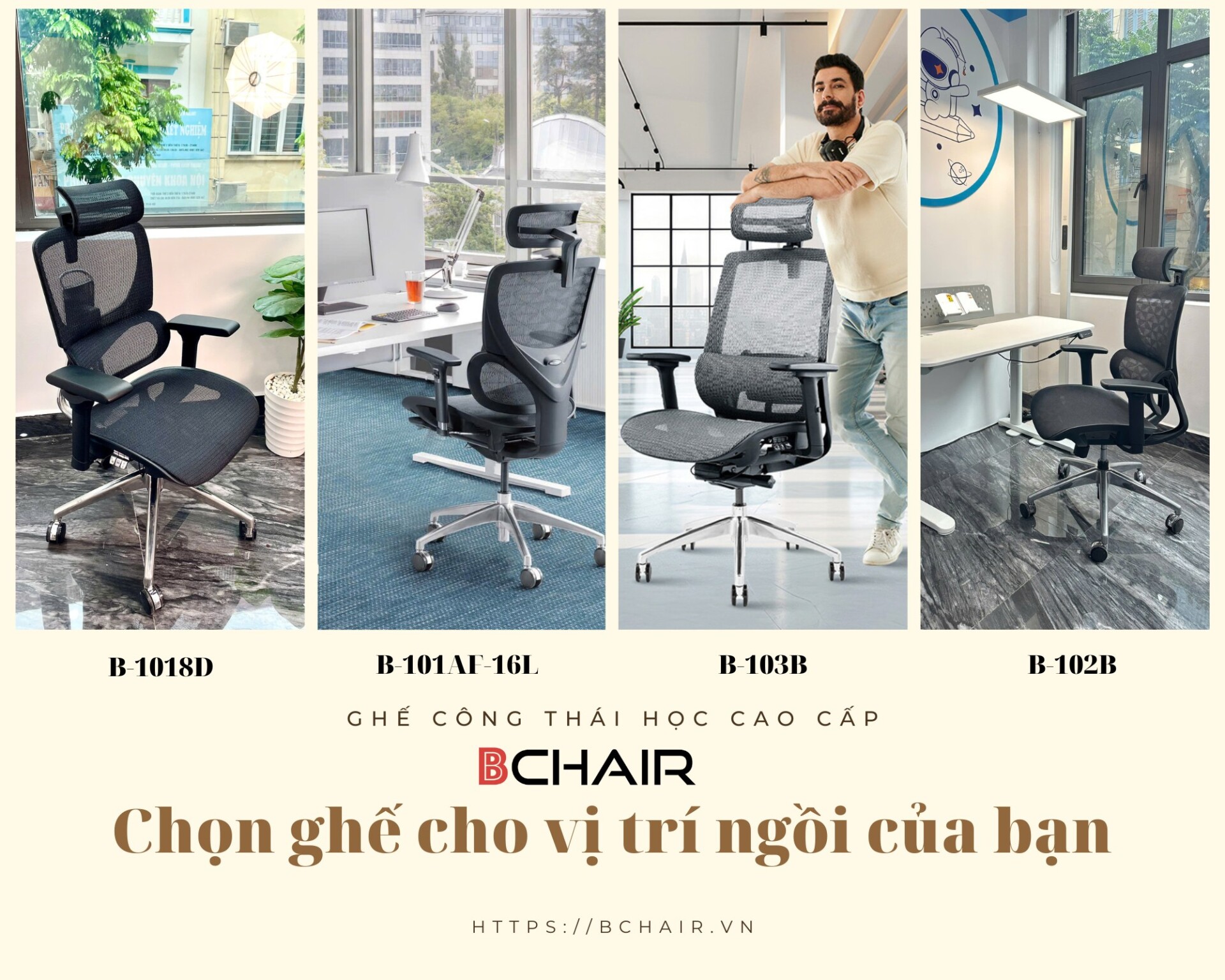 Top 6 địa chỉ mua ghế công thái học Đà Nẵng uy tín nhất 1 Ghe Van Phong Bchair